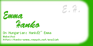 emma hanko business card